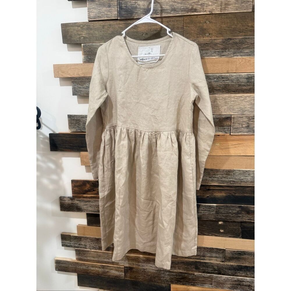 NotPerfectLinen new Emilie boho lagenlook dress oat milk size S